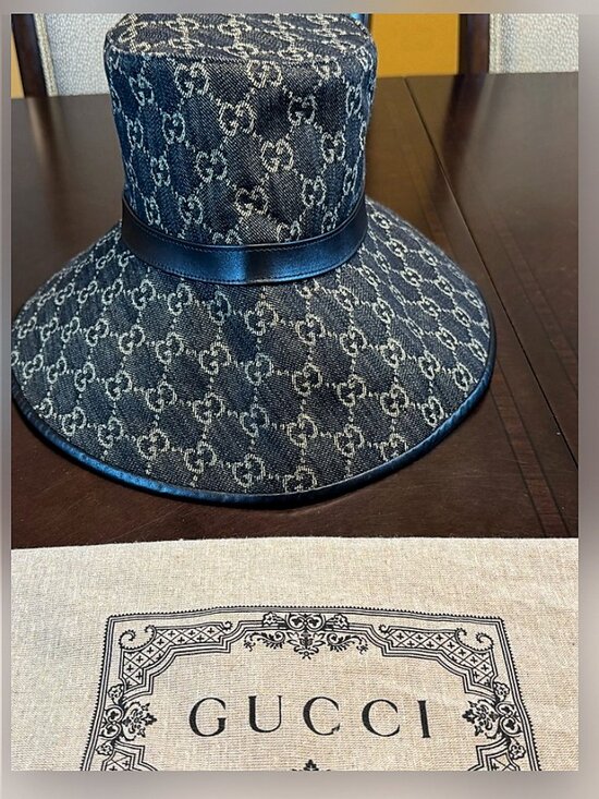 Gucciㅤㅤ Shoes - Gucci Classic GG Denim Oversized Brim Sun Hat